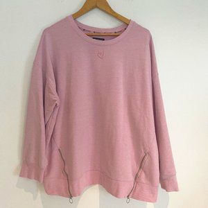 Penningtons Activezone Women Oversize Pink Stretch Pullover Sweatshirt Size 2X